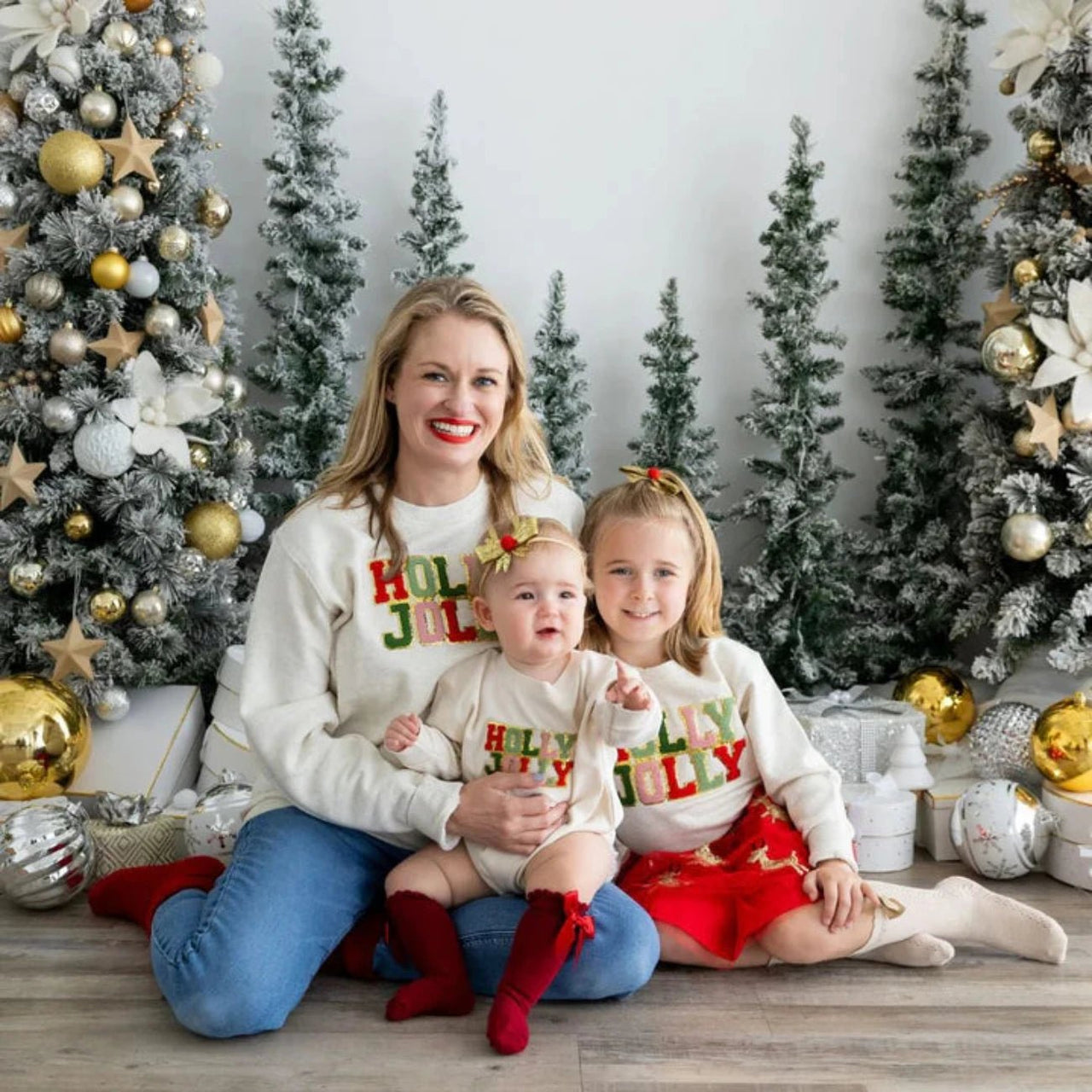 Sweet Wink Infant HOLLY JOLLY Patch Holiday L/S Snap Bodysuit | HONEYPIEKIDS 