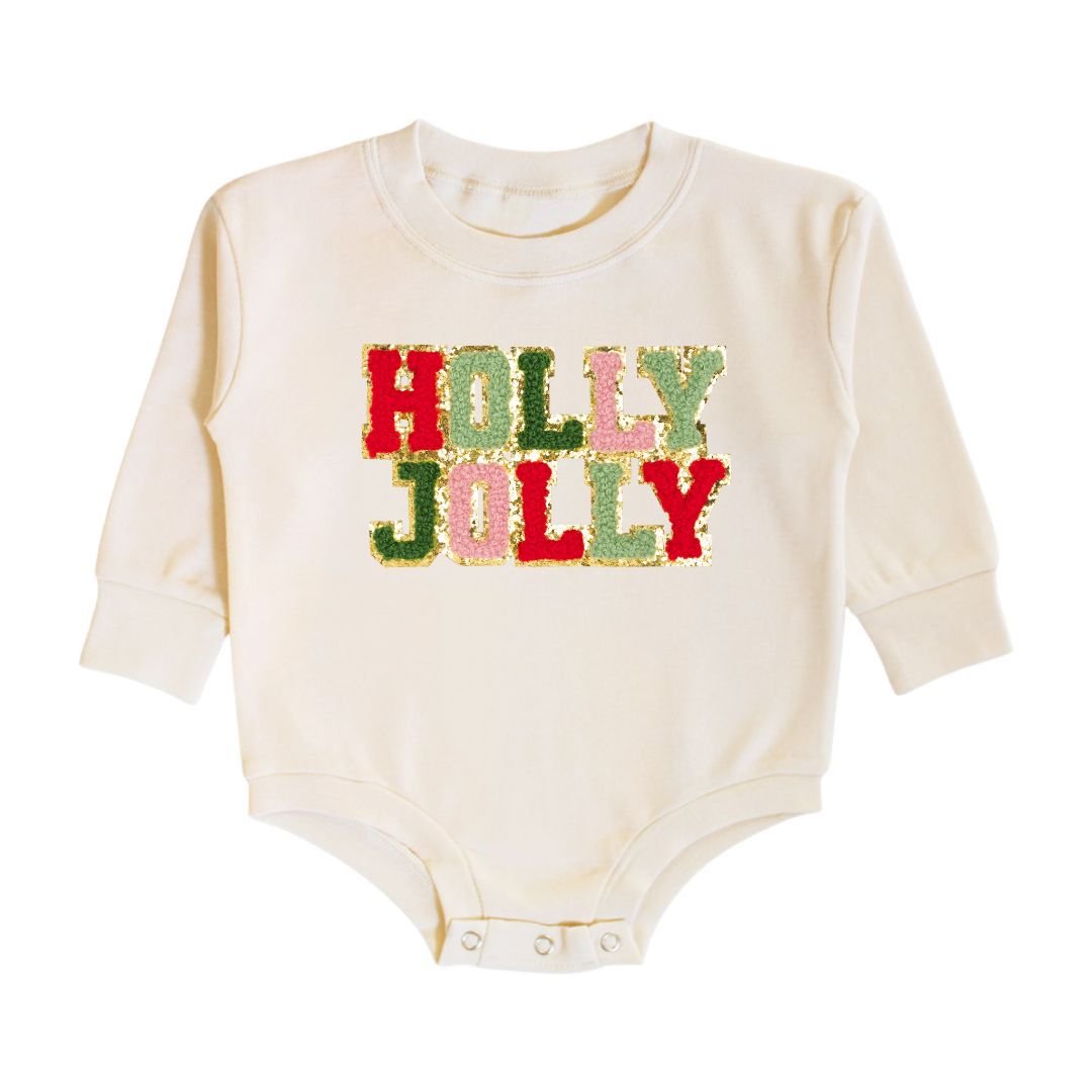 Sweet Wink Infant HOLLY JOLLY Patch Holiday L/S Snap Bodysuit | HONEYPIEKIDS 