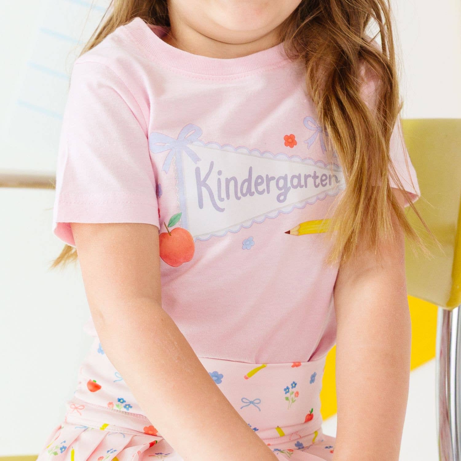 Sweet Wink Girls First Day of School Shirt Kindergarten PENNANT | HONEYPIEKIDS