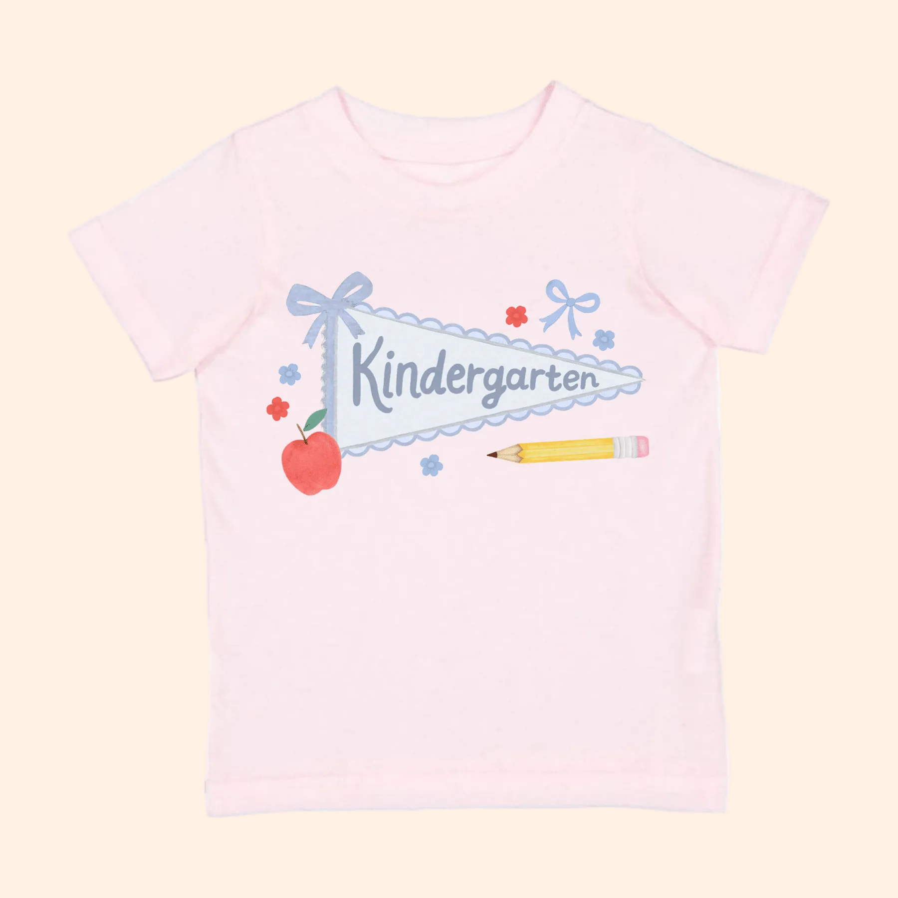 Sweet Wink Girls First Day of School Shirt - Kindergarten PENNANT | HONEYPIEKIDS

