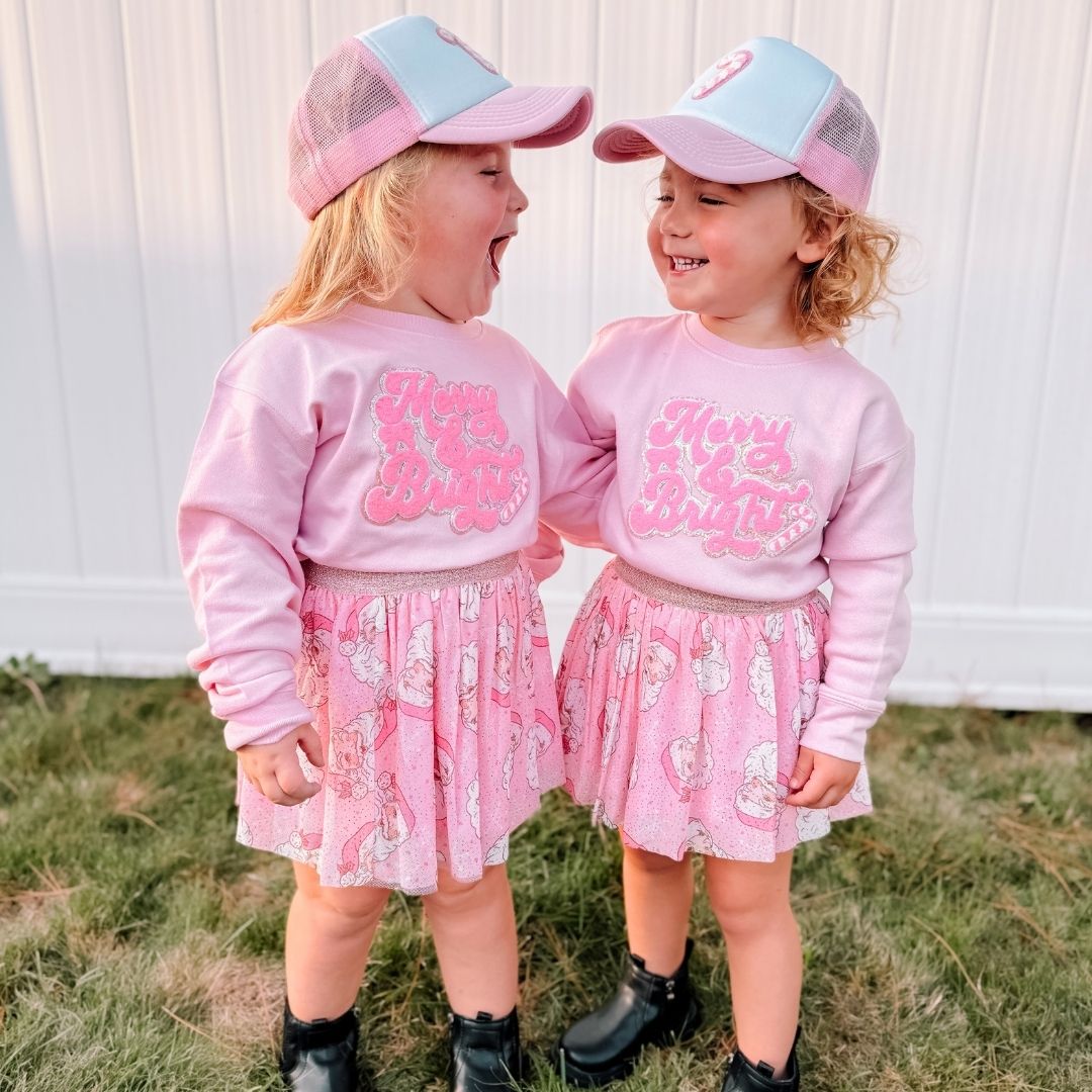 Sweet Wink Merry and Bright Patch Christmas Sweatshirt | HONEYPIEKIDS 