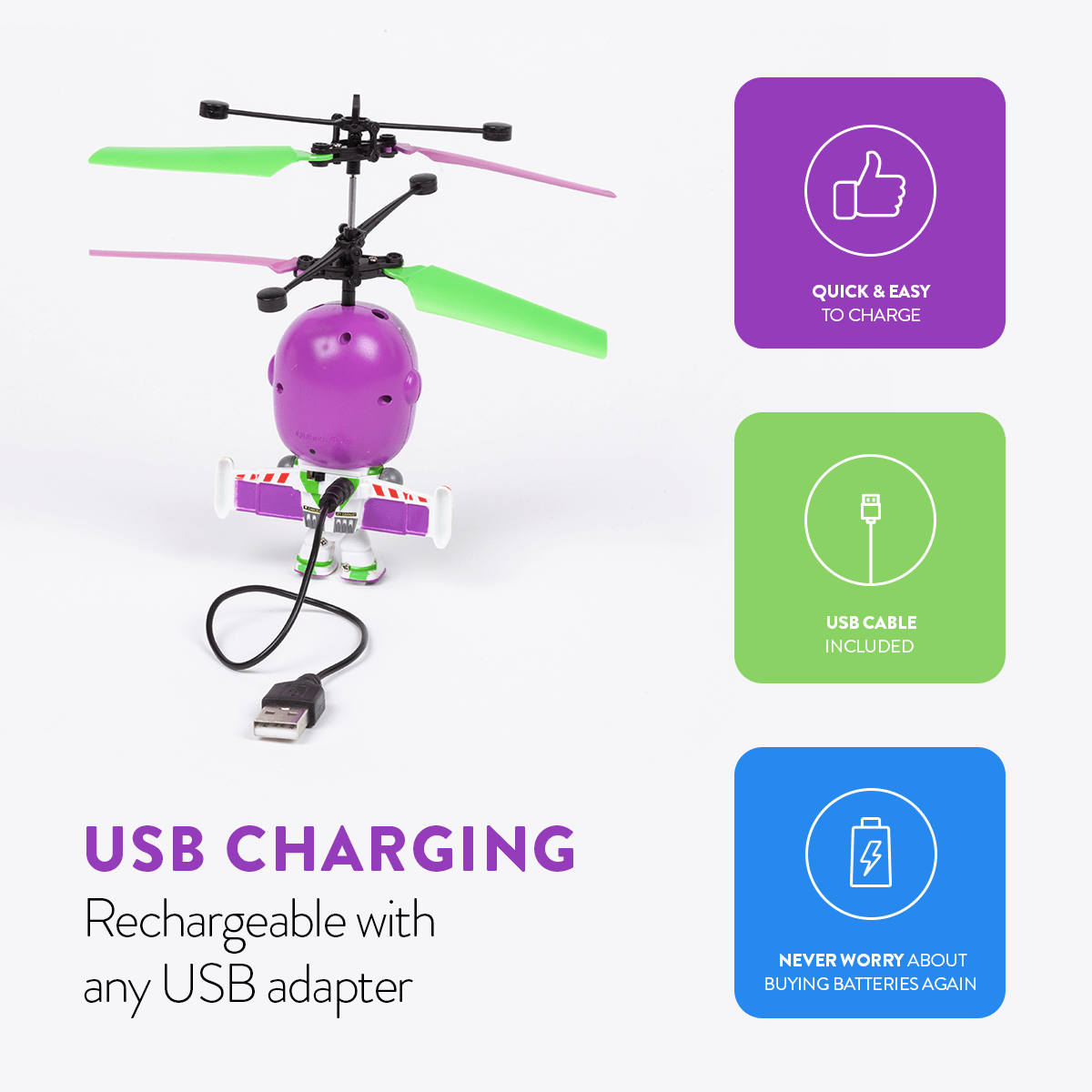 Pixar Toy Story Buzz Lightyear 3.5 Flying Character Helicopter | HONEYPIEKIDS