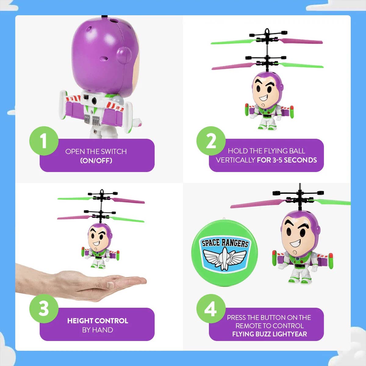 Pixar Toy Story Buzz Lightyear 3.5 Flying Character Helicopter | HONEYPIEKIDS