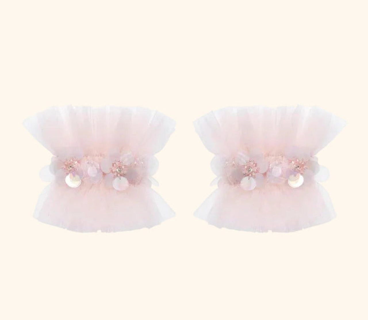 Tutu Du Monde Aurora Veil Satin Wrist Cuffs - Satin Bow Pink | HONEYPIEKIDS