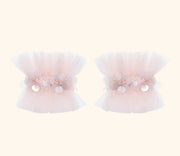 Tutu Du Monde Aurora Veil Satin Wrist Cuffs - Satin Bow Pink | HONEYPIEKIDS