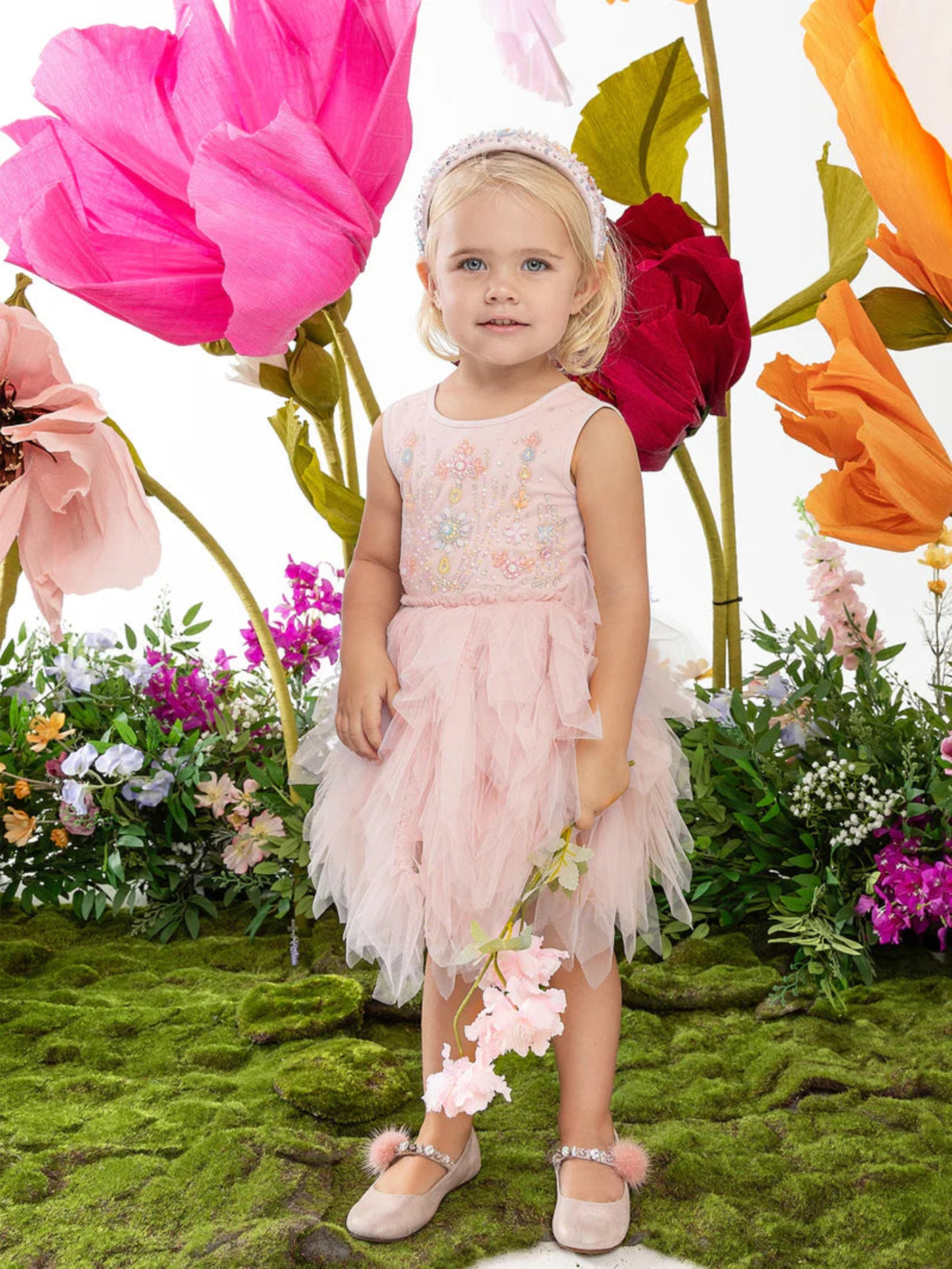 Tutu Du Monde-Baby Girls Pink Ruffled Tulle Dress Set