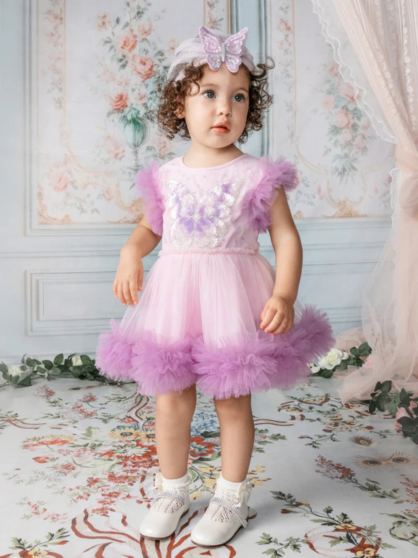 Bébé Pretty Papillon Tutu Dress Candy Floss Mix / 6-12 Months / Shell: (Knitted Fabric 100% Cotton, Net Fabric 100% Nylon) Lining: (Woven Fabric 100%