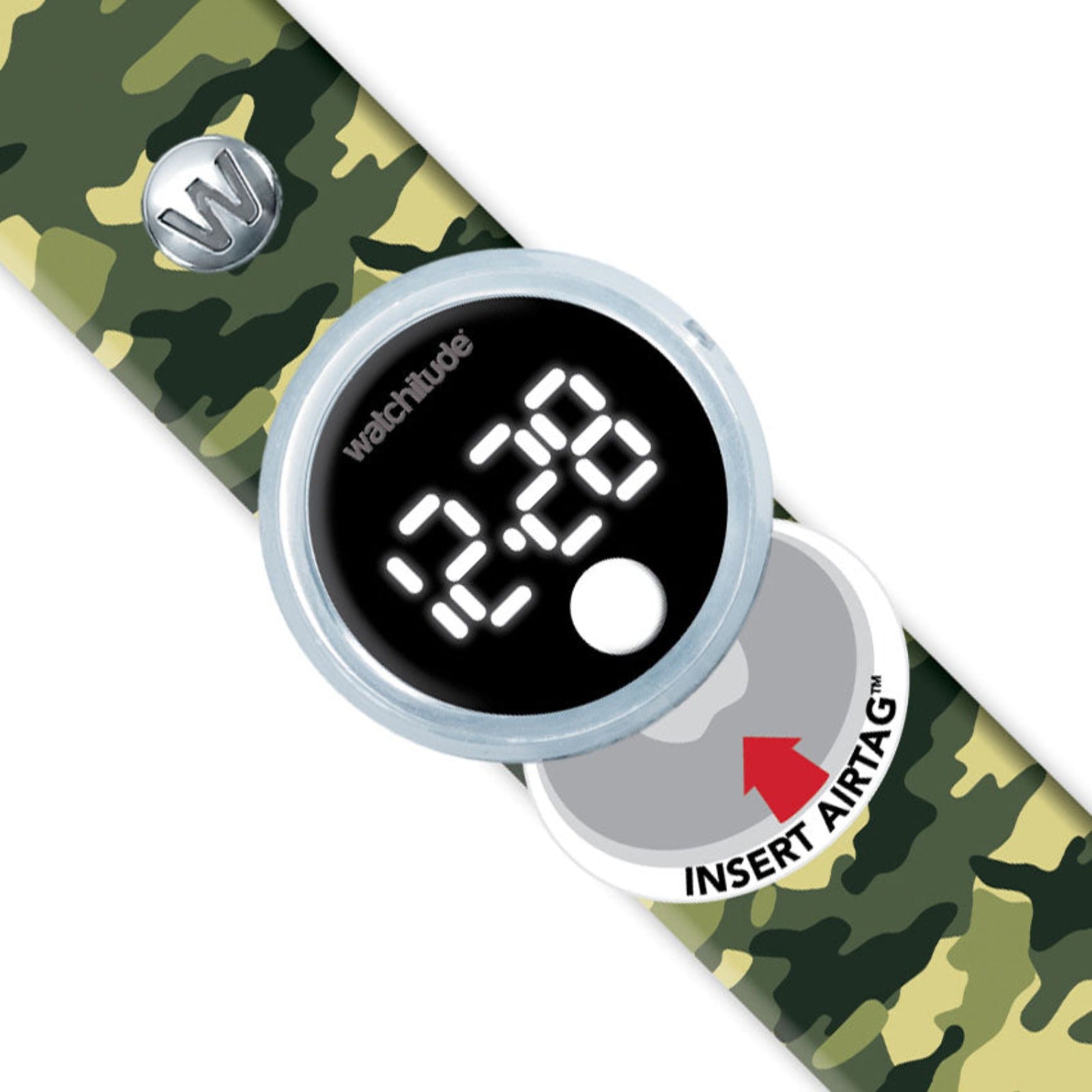 Tag'd Trackable Air Tag Watch - Army Camo | HONEYPIEKIDS 