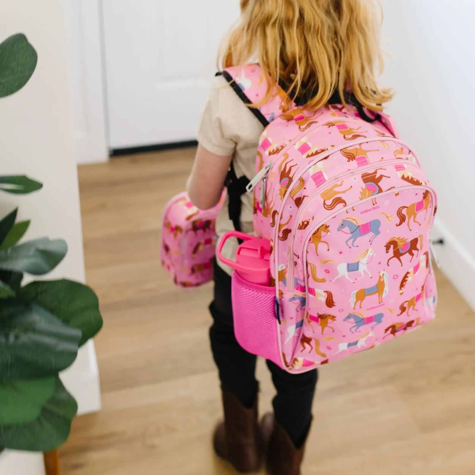 Girls 15 Inch Pink Horses School Backpack | HONEYPIEKIDS Girls 15 Inch Pink Horses School Backpack | HONEYPIEKIDS