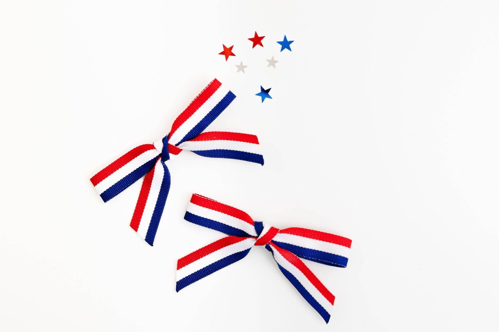 Winn and William Red, White and Blue Pig-tail Patriotic Hair Bow Set | HONEYPIEKIDS