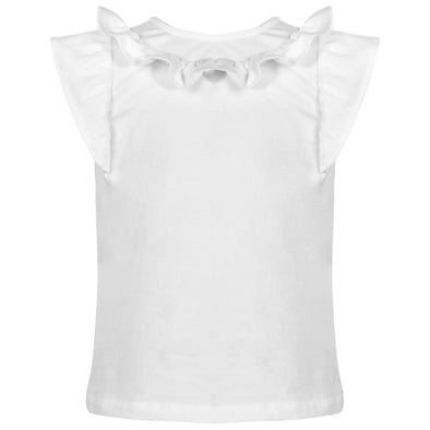 Patachou Infant and Toddler Girls White Round Collar Dress Shirt | HONEYPIEKIDS | Kids Boutique Clothing