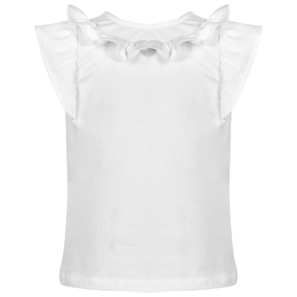 Patachou Infant and Toddler Girls White Round Collar Dress Shirt | HONEYPIEKIDS | Kids Boutique Clothing
