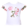 Patachou Girls White and Pink Roses Shirt | HONEYPIEKIDS | Kids Boutique Clothing