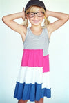 TRULY ME COLOR BLOCK DRESS WITH BOW BACK | HONEYPIEKIDS | Kids Boutique Clothing
