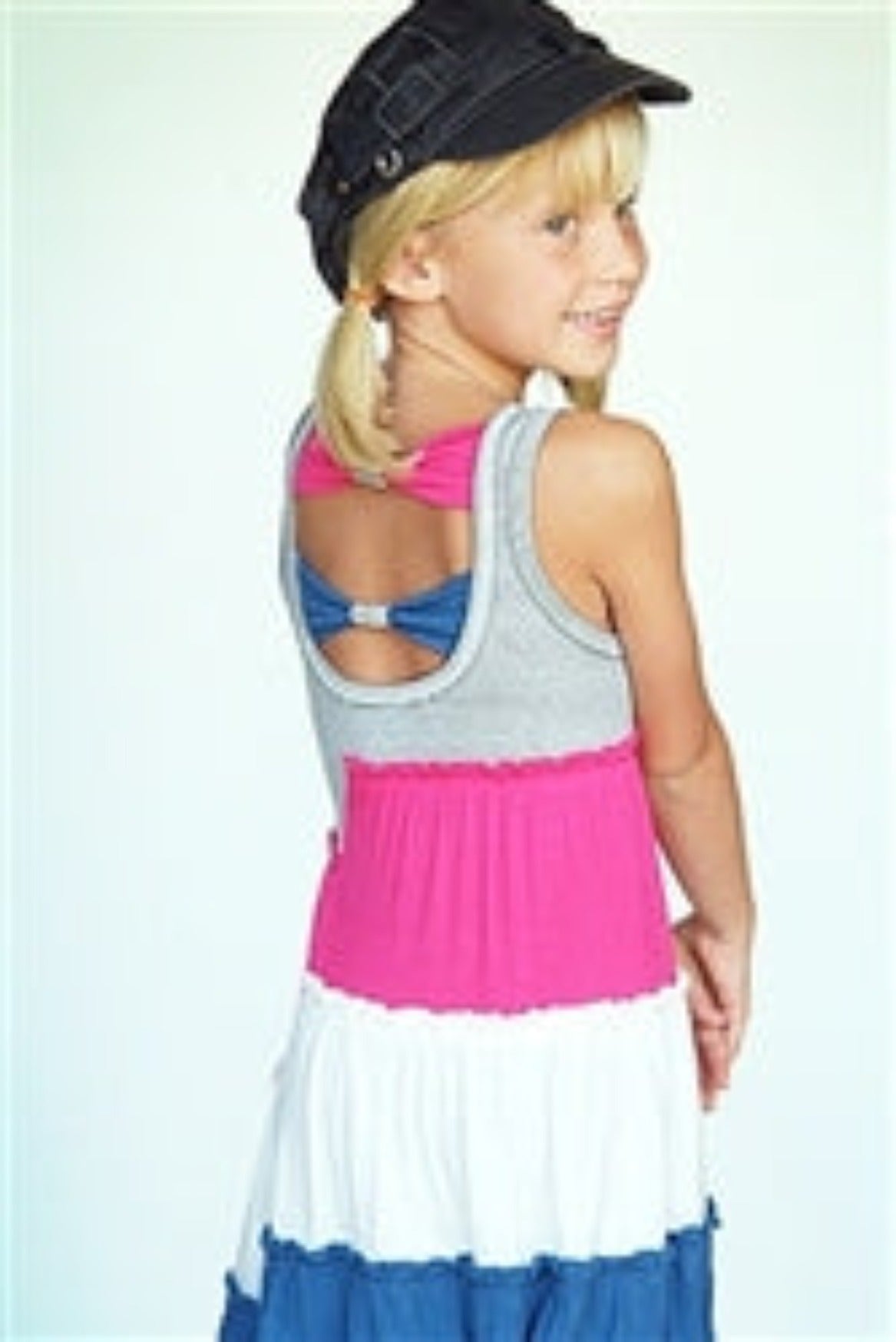 Truly Me Color Block and Bow Back Girls Dress | HONEYPIEKIDS 
