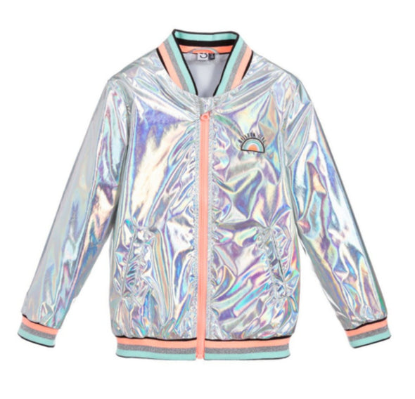 3Pommes Girls Irridescent Silver Jacket | HONEYPIEKIDS | Kids Boutique Clothing