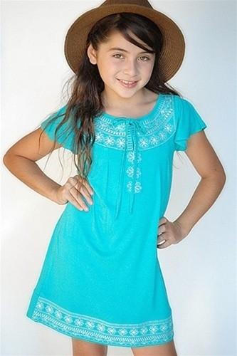Truly Me flutter sleeve dress w/embroidery | HONEYPIEKIDS | Kids Boutique Clothing