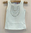 Alyssia Couture Girls Cream Pearl Necklace Sleeveless Tank Style Top | HONEYPIEKIDS | Kids Boutique Clothing