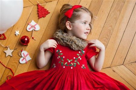 scarlet red dresses Antoinette Paris Infant SCARLET RED HAND SMOCKED DRESS