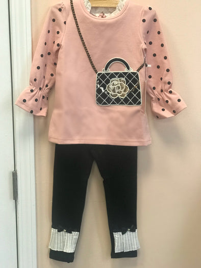 Maeli Rose BLUSH Purse Pack Long Sleeve Tunic | HONEYPIEKIDS | Kids Boutique Clothing