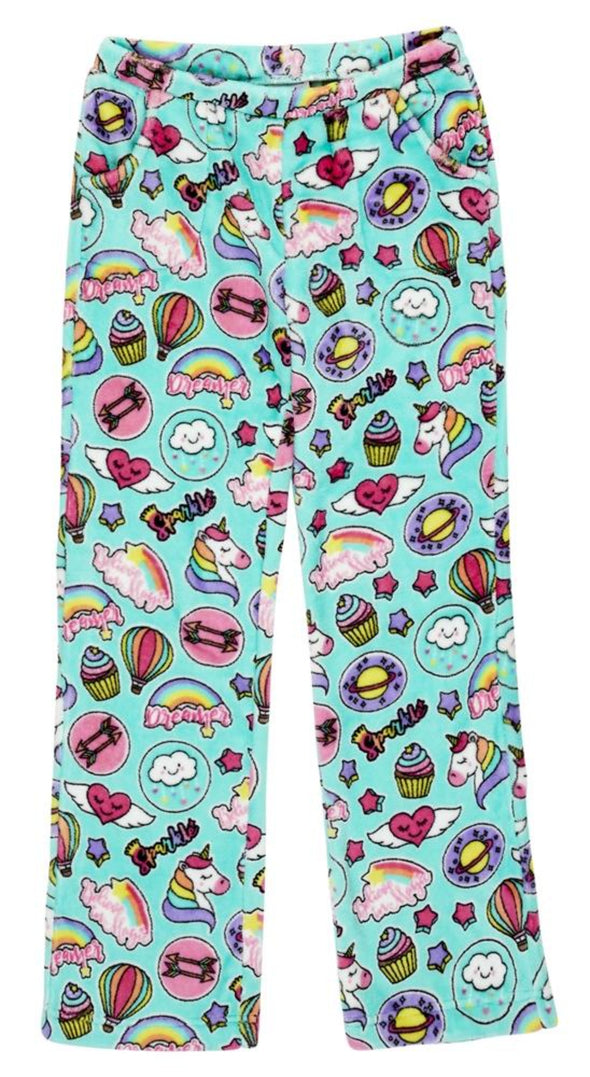Candy Pink Girls Fleece Dreamer Pattern Pajama Bottoms | HONEYPIEKIDS | Kids Boutique Clothing