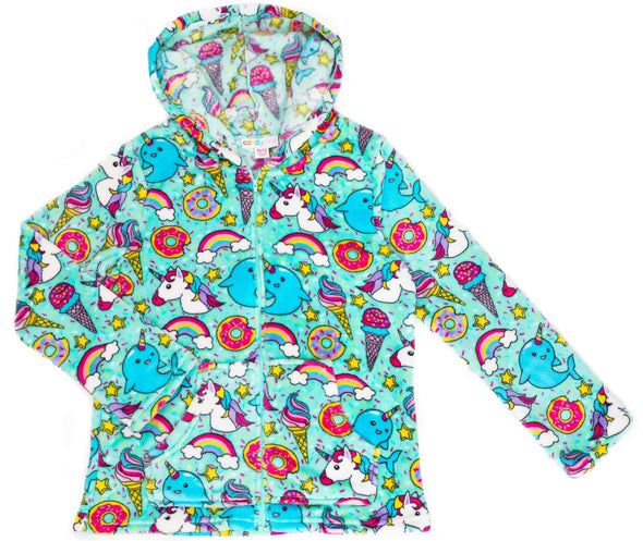 Candy Pink Fleece Sprinkles Pattern Zip Up Hoodie | HONEYPIEKIDS | Kids Boutique Clothing