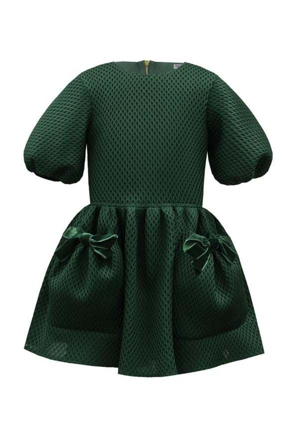 David Charles London Girls Green Pocket Dress | HONEYPIEKIDS | Kids Boutique Clothing