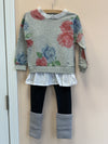 MaeLi Rose Grey Floral Sweatshirt | HONEYPIEKIDS | Kids Boutique Clothing