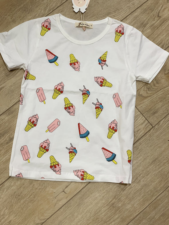Doe a Dear Girls Ice cream and Popsicle Graphic Tee | HONEYPIEKIDS | Kids Boutique Clothing