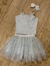 Ooh La La Couture Blue 2 Piece Tank and Tulle Skirt Set | HONEYPIEKIDS | Kids Boutique Clothing