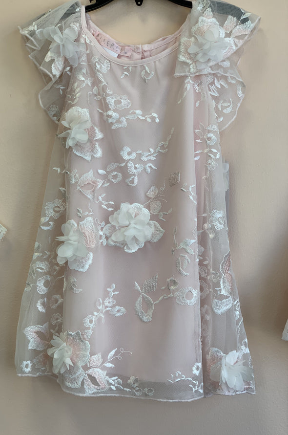 Biscotti Girls Pink Flower Applique Dress | HONEYPIEKIDS | Kids Boutique Clothing