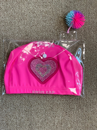 Bling2o Girls Pink Heart Swim Cap | HONEYPIEKIDS | Kids Boutique and Gifts