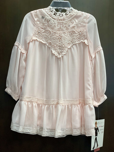 Biscotti Girls Pink Lace Applique Blouse Dress | HONEYPIEKIDS | Kids Boutique Clothing