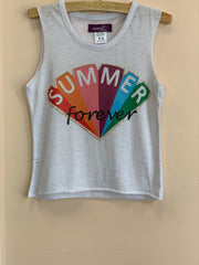 Girls SUMMER FOREVER Sleeveless T-Shirt | HONEYPIEKIDS 