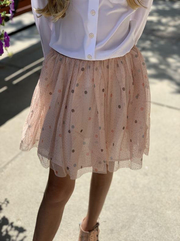 3Pommes Girls Old Pink Tulle Skirt | HONEYPIEKIDS | Kids Boutique Clothing