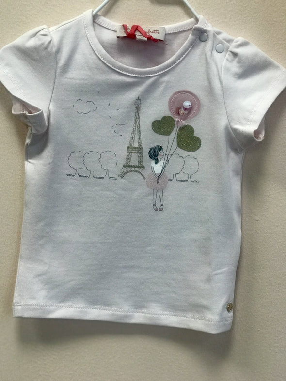 Lili Gaufrette Infant to Youth Girls Pink Gwendoline Girl and Eiffel Tower Shirt | HONEYPIEKIDS | Kids Boutique Clothing