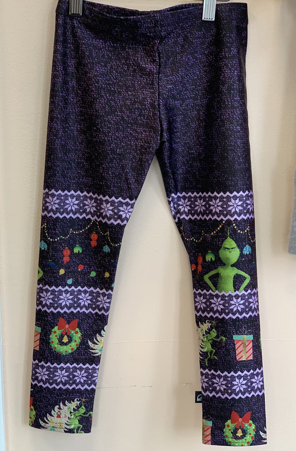 Terez Girls The Grinch Fair Isle Purple Leggings | HONEYPIEKIDS | Kids Boutique Clothing
