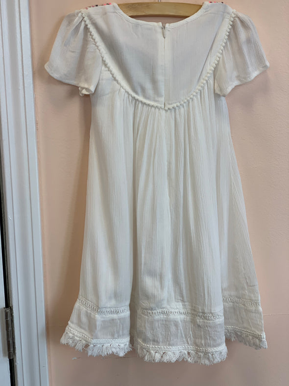 3Pommes Girls Arizona Girl Off White Short Sleeve Dress | HONEYPIEKIDS | Kids Boutique Clothing