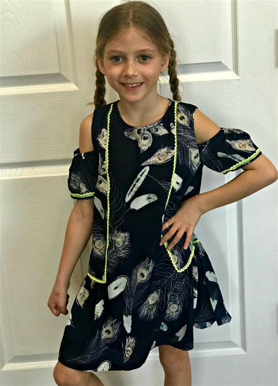 Imoga Collection Jade Dress in Navy | HONEYPIEKIDS | Kids Boutique Clothing