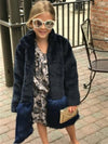Imoga Collection Navy Florine Faux Fur Long Coat | HONEYPIEKIDS | Kids Boutique Clothing