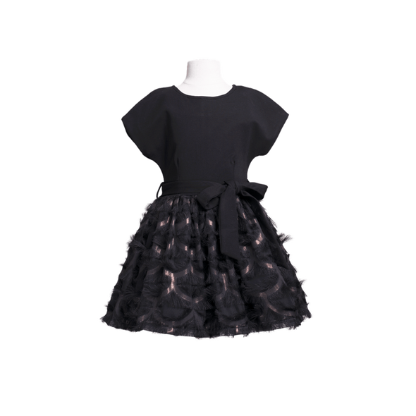Imoga Collection Girls Black Tamara Dress | HONEYPIEKIDS | Kids Boutique Clothing