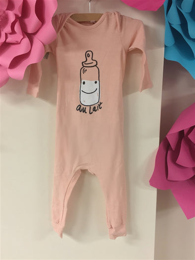 Joah Love Babies Milk Bottle AuLait Print No Snap Bodysuit | HONEYPIEKIDS | Kids Boutique Clothing