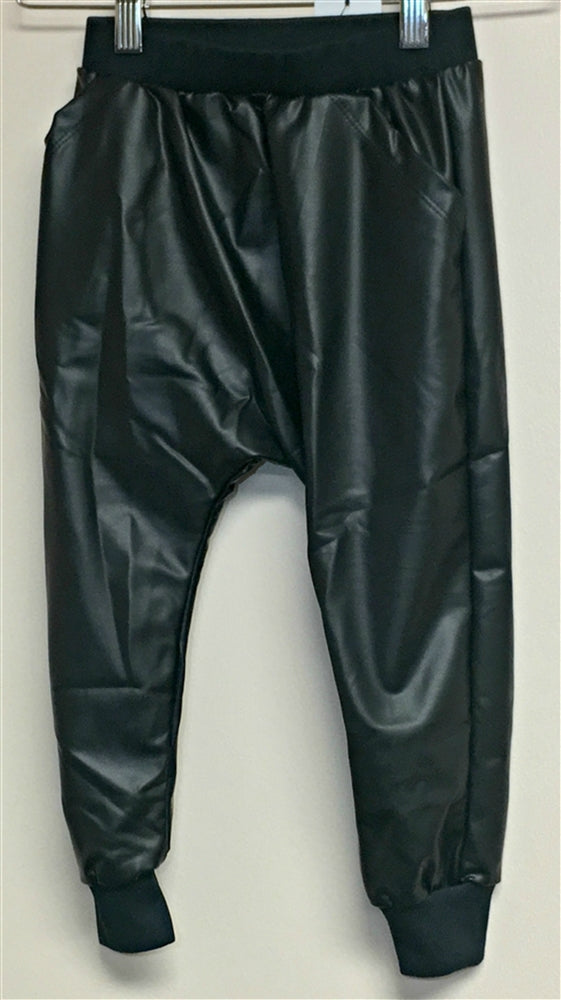 Joah Love Black Faux Leather Pants with cuffs | HONEYPIEKIDS | Kids Boutique Clothing