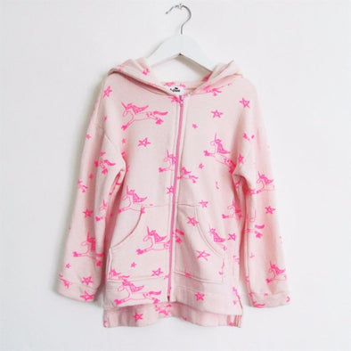 Kira Kids Baby & Toddler Girls Pink Unicorn Zip Up Hooded Jacket | HONEYPIEKIDS | Kids Boutique