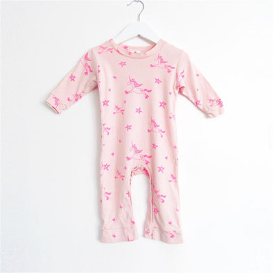 Kira Kids Pink Unicorn Infant Organic Cotton Romper | HONEYPIEKIDS | Baby Boutique 