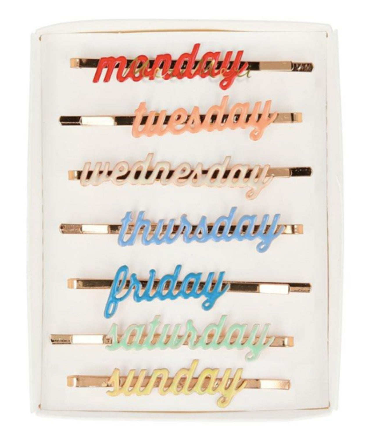 Meri Meri Enamel Every Day of the Week Hair Sliders | HONEYPIEKIDS 