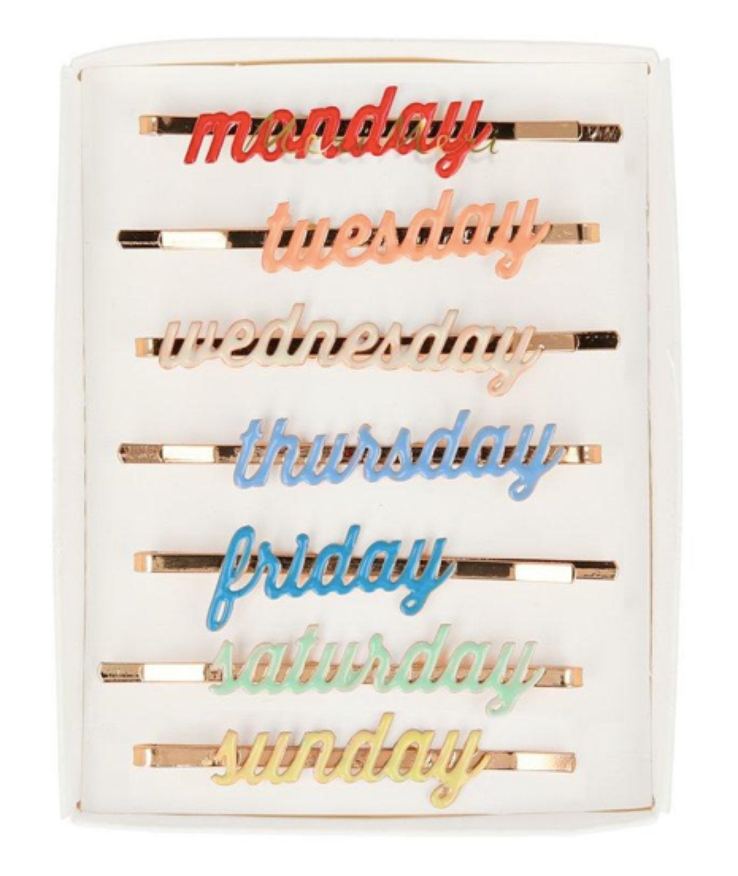 Meri Meri Enamel Every Day of the Week Hair Sliders | HONEYPIEKIDS 