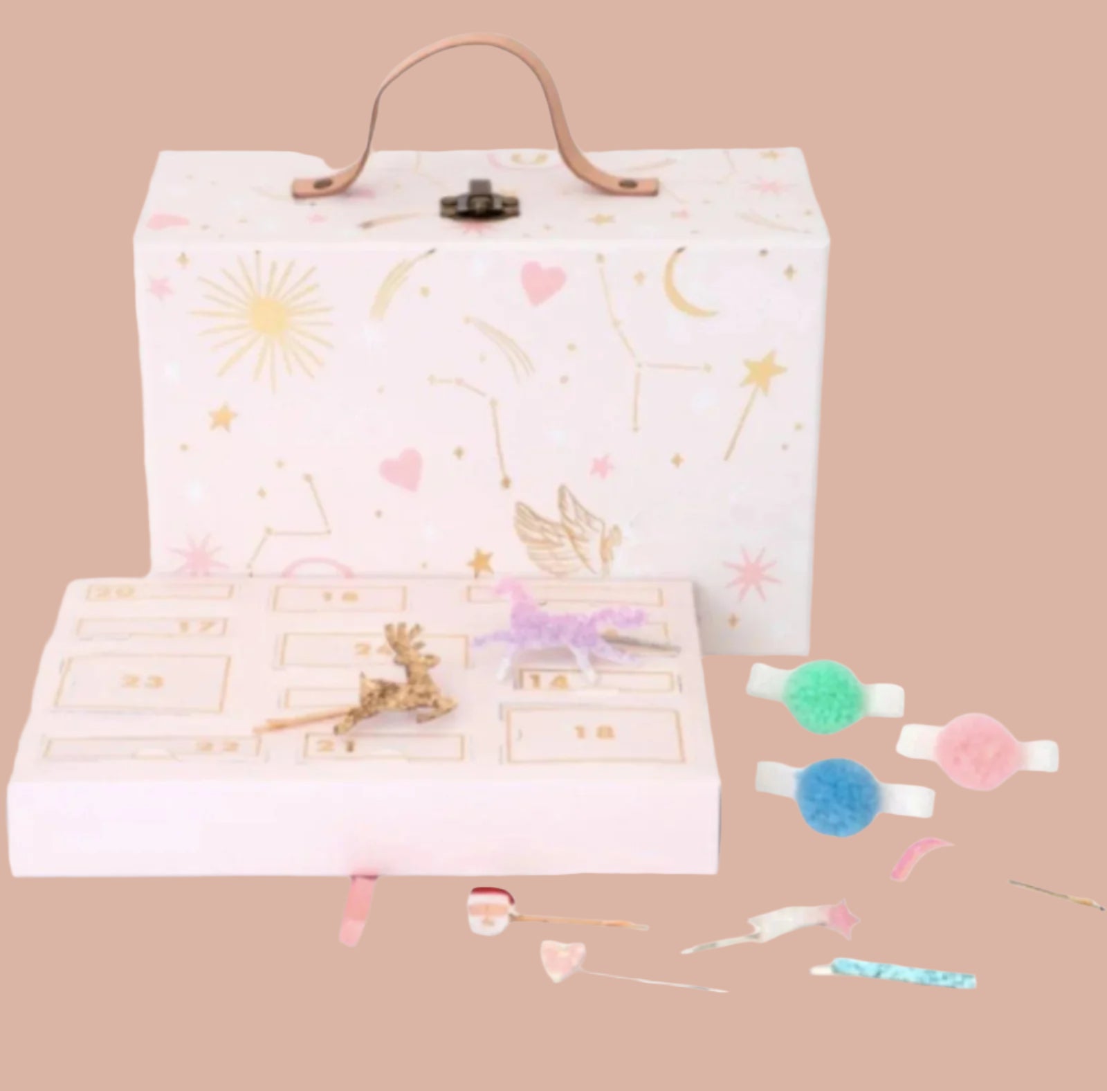 Meri Meri Hair Accessories Pink Suitcase Advent Calendar | HONEYPIEKIDS 