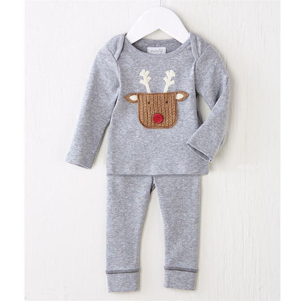 Mudpie Infant Boys Reindeer 2 Piece set | HONEYPIEKIDS | Kids Boutique Clothing