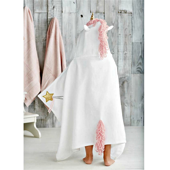 Mudpie Girls White Unicorn Hooded Towel | HONEYPIEKIDS | Kids Boutique Clothing